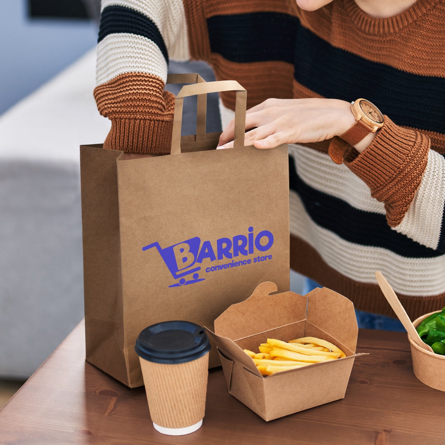 Large Flat Handle Paper Bag